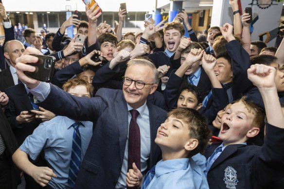 Anthony Albanese campaigned at St Mary's College leading up to the election. 