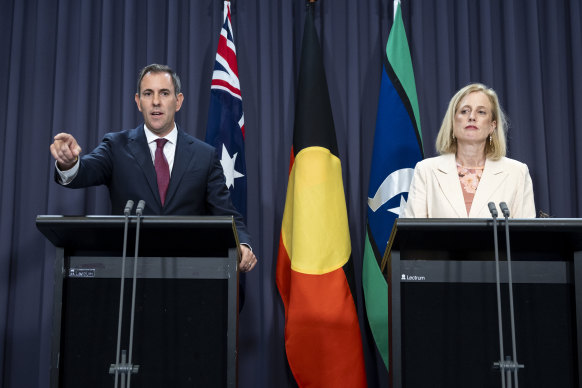 Treasurer Dr Jim Chalmers and Finance Minister Katy Gallagher.