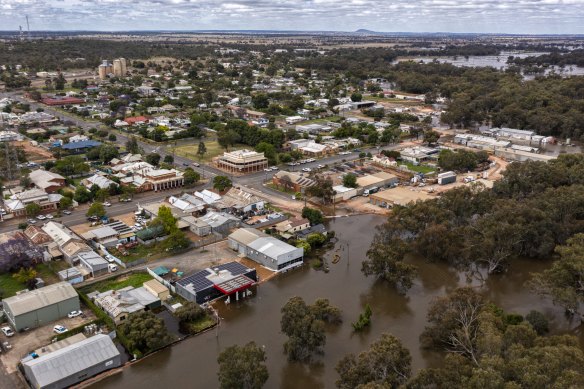 Condobolin tries to keep the water back on November 22.