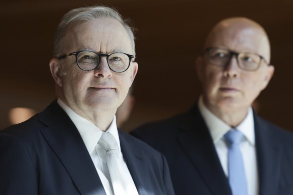 Anthony Albanese’s defensive stance contrasts with Peter Dutton’s approach.