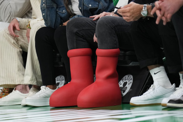 MSCHF’s Big Red Boots which were seen at New York Fashion Week in February.