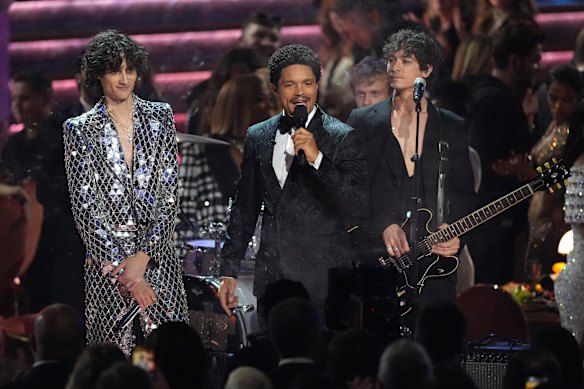 Trevor Noah (centre) made the joke while hosting the 68th annual Grammy Awards.