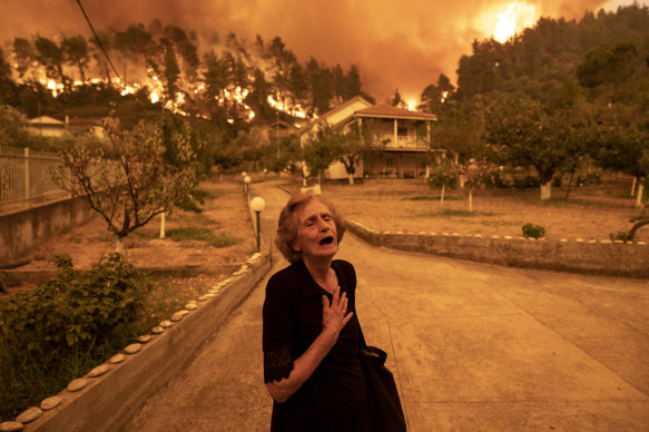 Evia Island Wildfire, Greece.