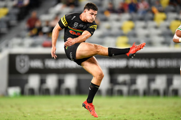 It’s been a near-perfect night of kicking so far for Nathan Cleary. 