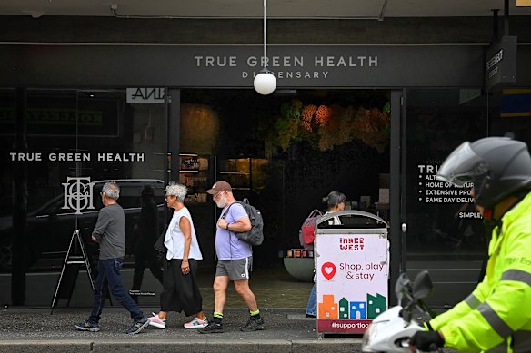 True Green Health Dispensary na King Street em Newtown, Nova Gales do Sul.