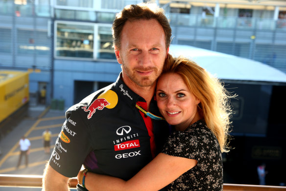 Christian Horner and Geri Halliwell-Horner at the F1 Grand Prix of Italy in 2014.