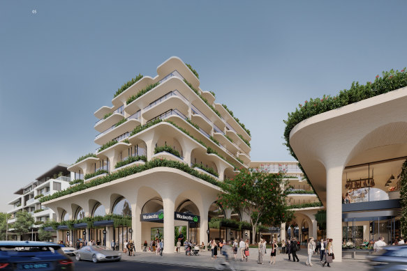 An artist’s impression of Woolworths’ mixed-use residential development in Neutral Bay.