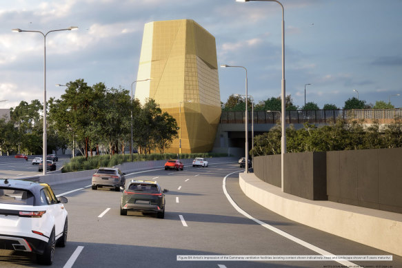 Chicken nugget or Trump tower? The NSW government has released a draft plan proposing a 30-metre-high ventilation stack near the Ernest Street Bridge at Cammeray.