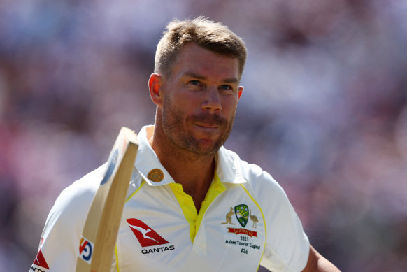 David Warner after his second innings dismissal at Headingley. 