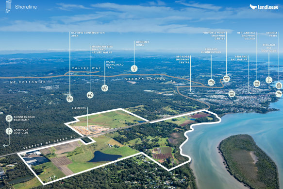 Design images for the new priority growth area district to be created at Southern Redland Bay, featuring up to 3000 new homes.