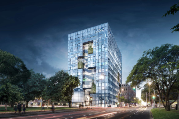 The proposed development on the corner of Victoria Parade and Nicholson Street.