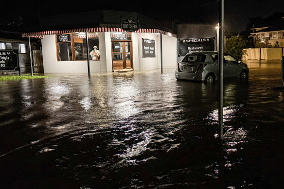 Flash flooding in Lismore on Friday night.
