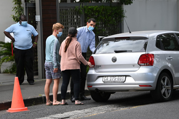 South African cricketer Heinrich Klaasen prepares to leave the team hotel after an announcement that the ODI series had been abandoned. 