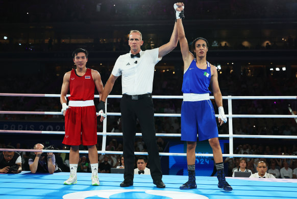 Algeria’s Imane Khelif progresses through to the gold medal match.