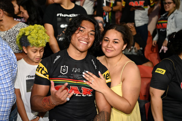 Happy couple: To’o and Crichton-Ropati.