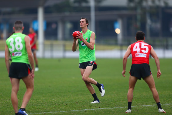 Lachlan McAndrew was drafted by the Sydney Swans on Wednesday night, but isn’t expecting to play at AFL level until at least 2023.