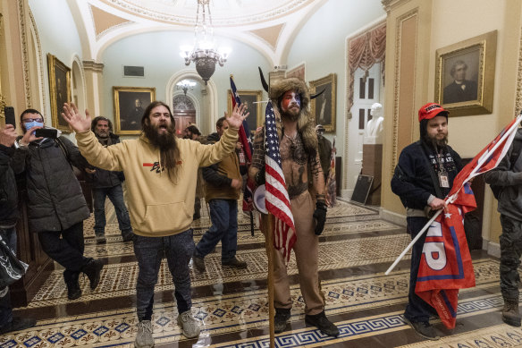 Members of alt-right groups such as the Proud Boys as well as the cult conspiracy Qanon descended on the US Capitol on January 6.