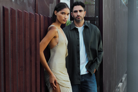 Christopher Esber and model Anna in Paris before his runway debut in the fashion capital.