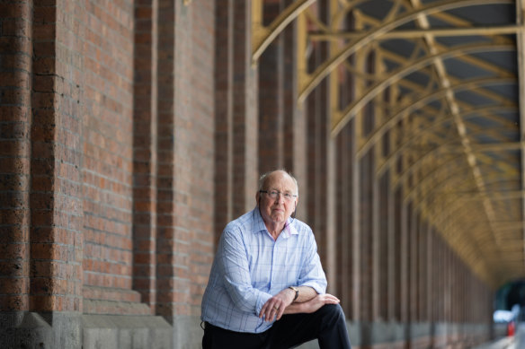 Charles Sowerwine, chair of the Royal Historical Society of Victoria, outside the No.2 Goods Shed.