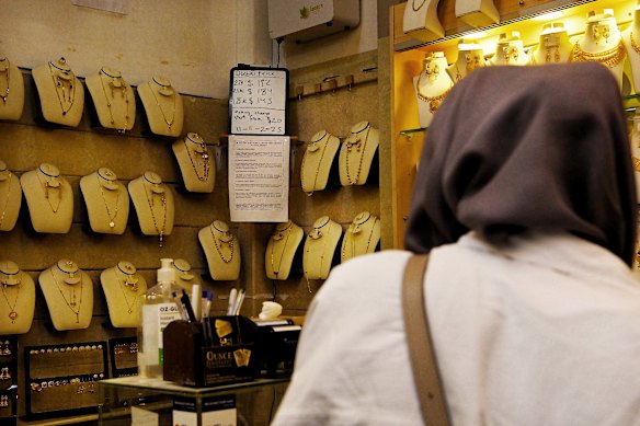 Gold prices on display at Ounce Jewellery at Auburn.