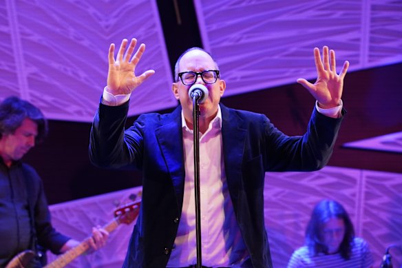 Craig Finn on stage with The Hold Steady.