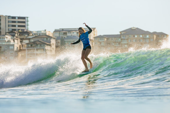 Tully White in action at Manly Beach.