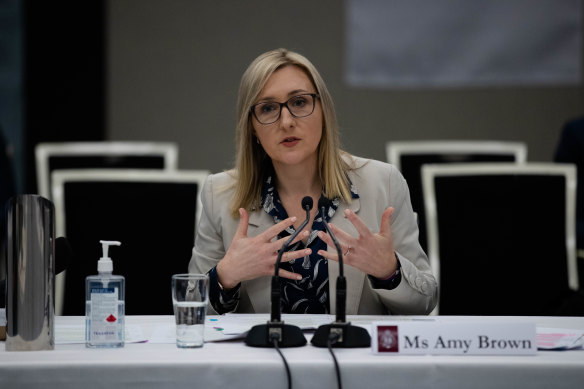 Investment NSW chief executive Amy Brown gives evidence to the upper house inquiry.