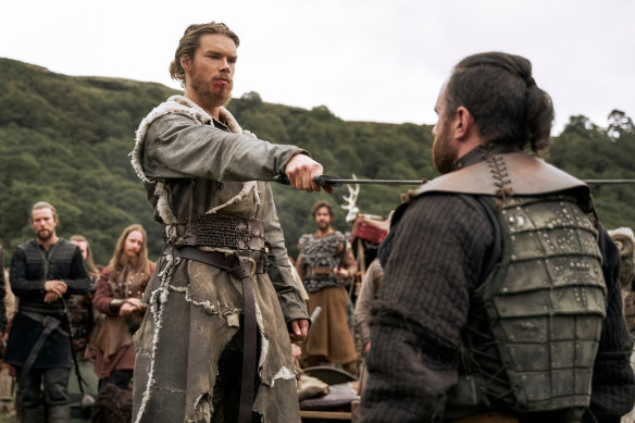 Australian Sam Corlett (left) follows in the footsteps of Travis Fimmel in landing a key role in Vikings: Valhalla.