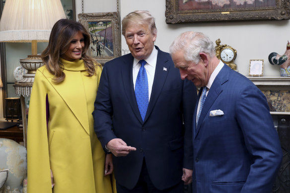 2019: Then Prince Charles poses for a photo with Trump and wife Melania during a trip to London to attend the 70th anniversary of NATO.
