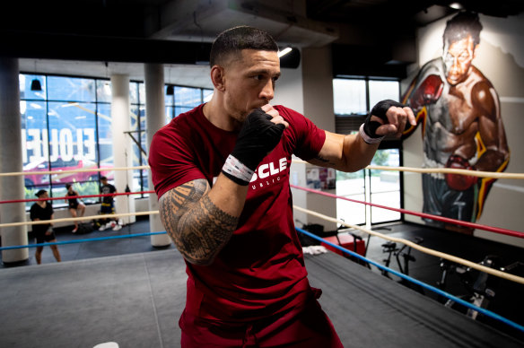 Sonny Bill Williams in training for his upcoming fight against Mark Hunt. 