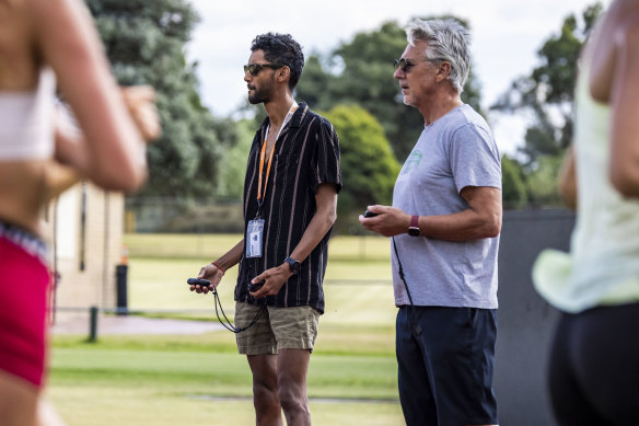 Physiologist Avish Sharma (left) and coach Nic Bideau, who says a Games medal “will happen”. 