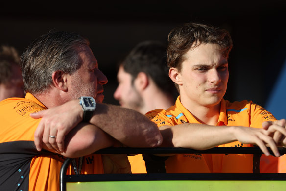 Oscar Piastri takes stock of the race with McLaren CEO Zak Brown.