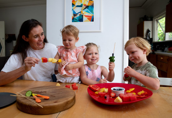 Jessica Beaton and her son Jude, 3, and her friend’s children Gracie, 3, and Mia, 1.