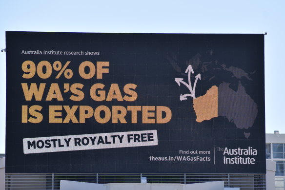 The Australia Institute has taken to using a Perth billboard to voice its view.