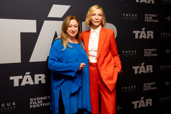 Young with Cate Blanchett on the red carpet for the premiere of Tar in November.