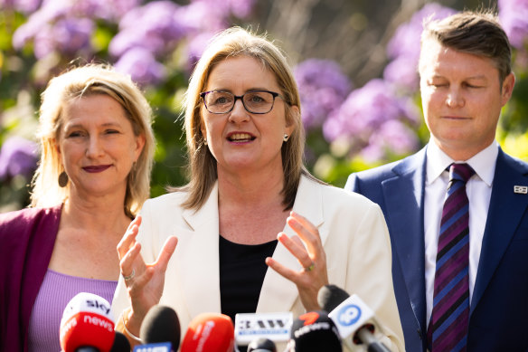 Jacinta Allans speaks to the media after becoming Victoria’s 49th premier. 