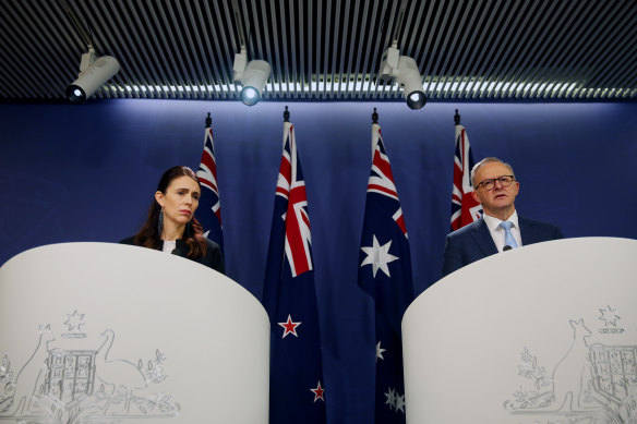 PMs Jacinda Ardern and Anthony Albanese in Sydney earlier this month.