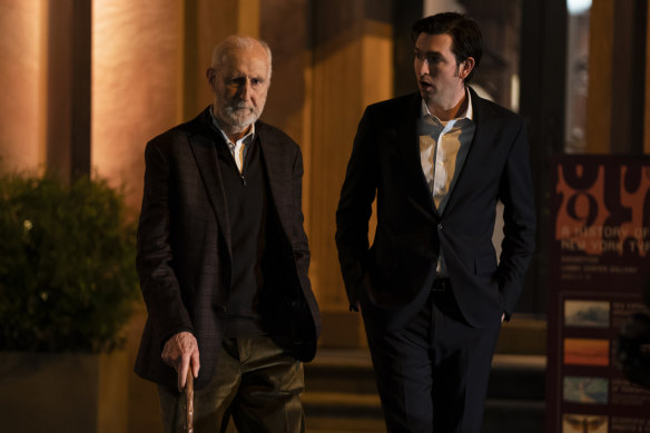Nicholas Braun with James Cromwell in Season 3 of Succession.