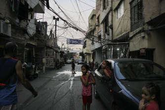 Children in the streets of Ain al-Hilweh, the Palestinian camp in Sidon, Lebanon.