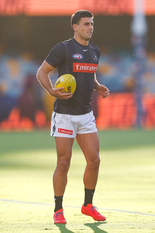 Nick Daicos pre-game at the Gabba.