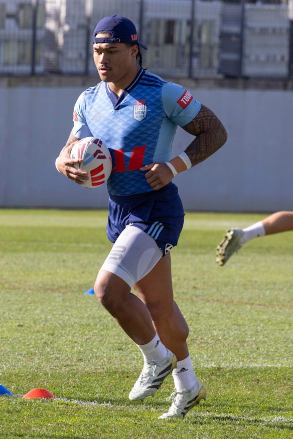 Brian To’o goes through his paces on Saturday morning.