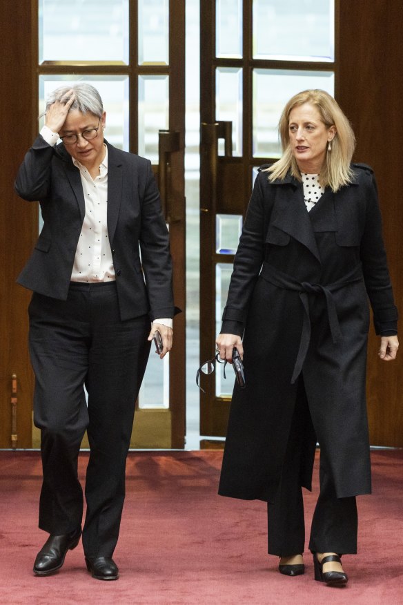 Gallagher and Penny Wong, both described as “mean girls” in News Corp headlines.