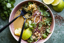 Quick red curry and noodle soup.