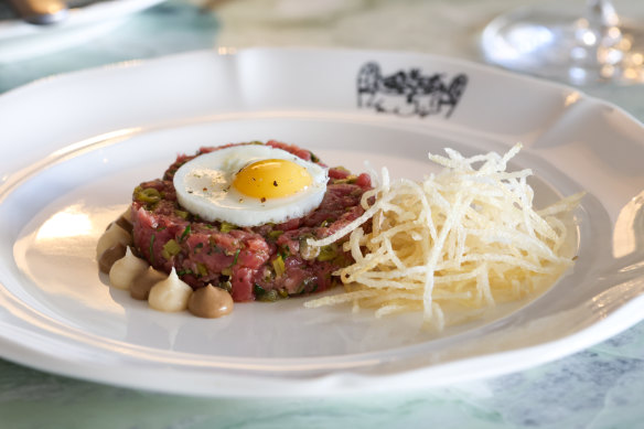 Go-to dish: Beef tartare, guindillas, quail egg, shiitake, crispy potatoes.