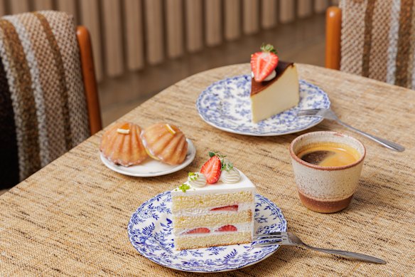 Strawberry and cream layer cake plus other desserts at Tori’s.