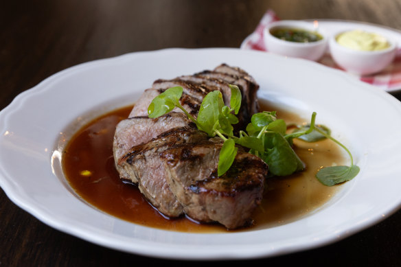The go-to dish: Lovingly tended porterhouse steak.