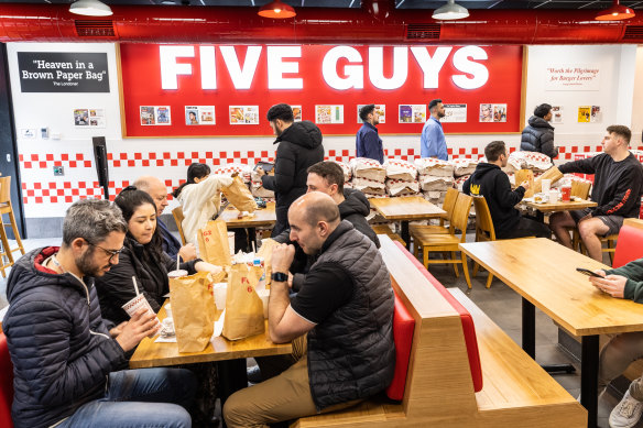 Five Guys soon after opening in Southbank last year.