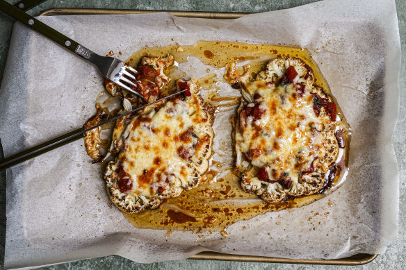 This parma swaps schnitzel for cauliflower steak.