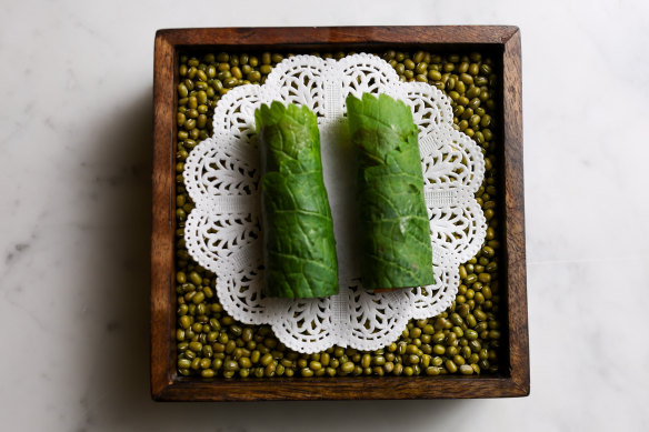Lumpia de Shanghai (Filipino spring rolls) at Takam in Darlinghurst. 