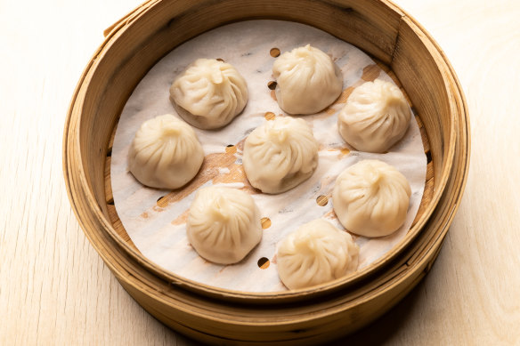 Xiao long bao are made in-store.